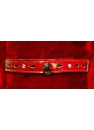 Декоративный красный ошейник со стразами и колечком - Подиум - купить с доставкой в Ессентуках