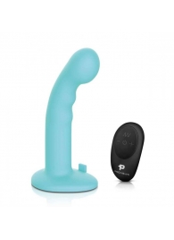 Голубая изогнутая насадка 6in Remote Control Ripple P-Spot G-Spot на черных трусиках - 16 см. - Pegasus - купить с доставкой в Ессентуках