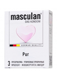 Супертонкие презервативы Masculan Pur - 3 шт. - Masculan - купить с доставкой в Ессентуках