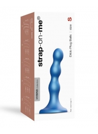 Голубая насадка Strap-On-Me Dildo Plug Balls size S - Strap-on-me - купить с доставкой в Ессентуках