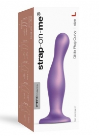 Фиолетовая насадка Strap-On-Me Dildo Plug Curvy size L - Strap-on-me - купить с доставкой в Ессентуках