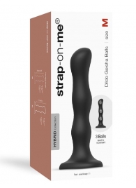 Черная насадка Strap-On-Me Dildo Geisha Balls size M - Strap-on-me - купить с доставкой в Ессентуках