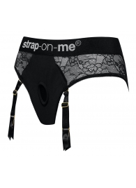 Черные трусики для насадок Diva Lingerie Harness - size S - Strap-on-me - купить с доставкой в Ессентуках