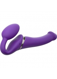 Фиолетовый безремневой вибрострапон Vibrating Bendable Strap-On - size L - Strap-on-me - купить с доставкой в Ессентуках