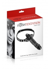 Черный кляп-фаллоимитатор Double Penis Gag - Fetish Tentation - купить с доставкой в Ессентуках