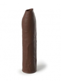 Коричневая насадка-удлинитель Uncut Silicone Penis Enhancer - 17,8 см. - Pipedream - в Ессентуках купить с доставкой