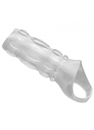 Насадка на пенис с кольцом для мошонки Clear Sensations Enhancer Sex Sleeve - 11,5 см. - XR Brands - в Ессентуках купить с доставкой