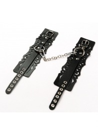 Узорчатые кожаные оковы с регулируемыми ремешками - Crazy Handmade - купить с доставкой в Ессентуках