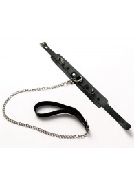 Черный ошейник с шипами и поводком - Crazy Handmade - купить с доставкой в Ессентуках