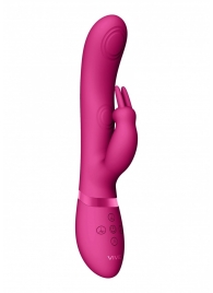 Розовый вибромассажер May Pulse-Wave   C-spot   G-Spot Rabbit - 22 см. - Shots Media BV