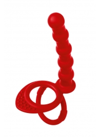 Красная насадка на пенис для двойного проникновения - 19,5 см. - ToyFa - купить с доставкой в Ессентуках