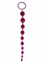 Ярко-розовая анальная цепочка Beads of Pleasure - 30 см. - Eroticon