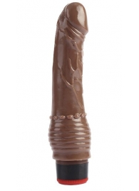 Коричневый вибратор 7.6 Vibrating Dildo - 19,5 см. - CNT