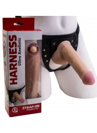 Страпон Harness из двух предметов: трусики с плугом и насадка-фаллос - 17 см. - LOVETOY (А-Полимер) - купить с доставкой в Ессентуках