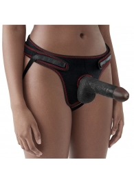 Женский темнокожий страпон Easy Strapon Set 7 Inch - 18 см. - Lovetoy - купить с доставкой в Ессентуках