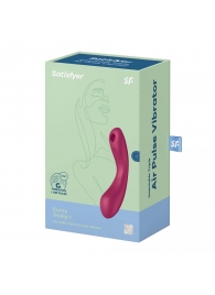 Малиновый вибромассажер с вакуумной стимуляцией Curvy Trinity 1 - Satisfyer