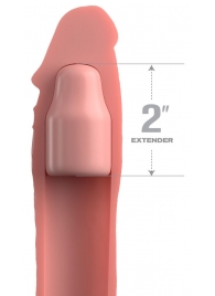 Телесная насадка-удлинитель 2 Inch Silicone X-tension with Strap - 20,3 см. - Pipedream - в Ессентуках купить с доставкой