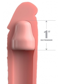 Телесная насадка-удлинитель 1 Inch Silicone X-tension - 17,8 см. - Pipedream - в Ессентуках купить с доставкой