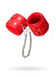Кожаные красные оковы с цепочкой - Sitabella - купить с доставкой в Ессентуках