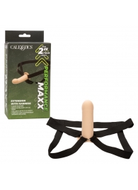 Телесный фаллопротез из силикона Extension with Harness - 15,75 см. - California Exotic Novelties - купить с доставкой в Ессентуках