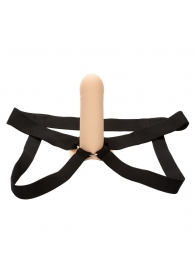 Телесный фаллопротез из силикона Extension with Harness - 15,75 см. - California Exotic Novelties - купить с доставкой в Ессентуках