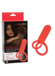 Красное эрекционное кольцо Silicone Rechargeable Vertical Dual Enhancer - California Exotic Novelties - в Ессентуках купить с доставкой