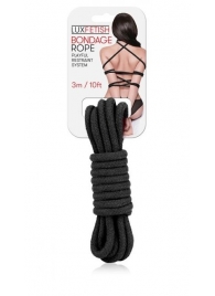 Черная хлопковая веревка для связывания - 3 м. - Lux Fetish - купить с доставкой в Ессентуках