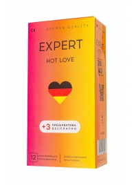 Презервативы EXPERT Hot Love с разогревающим эффектом - 12 шт.(+3 в подарок) - Expert - купить с доставкой в Ессентуках