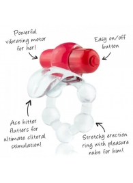 Виброкольцо с язычком и красным виброэлементом Overtime - Screaming O - в Ессентуках купить с доставкой