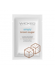 Саше лубриканта на водной основе Simply Aqua Brown Sugar с ароматом коричневого сахара - 3 мл. - Wicked - купить с доставкой в Ессентуках