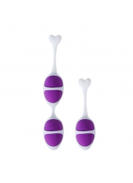Фиолетовые вагинальные шарики из силикона: 2+1 - Baile