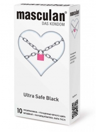 Ультрапрочные презервативы Masculan Ultra Safe Black - 10 шт. - Masculan - купить с доставкой в Ессентуках