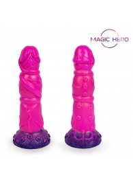 Розовый рельефный фантазийный фаллоимитатор - 20 см. - Bior toys - купить с доставкой в Ессентуках
