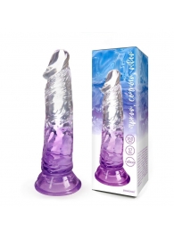 Фиолетовый гибкий фаллоимитатор - 18,5 см. - Bior toys