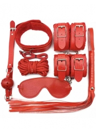 Большой БДСМ-набор из 7 предметов в красном цвете - Eroticon - купить с доставкой в Ессентуках