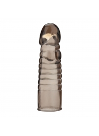 Дымчатая насадка-удлинитель Ribbed Realistic Penis Enhancing Sleeve Extension - 15,2 см. - BlueLine - в Ессентуках купить с доставкой