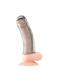 Текстурированная насадка на пенис Clear Textured Penis Enhancing Sleeve Extension - 16,5 см. - BlueLine - в Ессентуках купить с доставкой