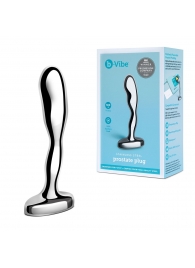 Стальной стимулятор простаты Stainless Steel Prostate Plug - 11,5 см. - b-Vibe - в Ессентуках купить с доставкой