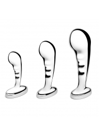 Набор из 3 стальных стимуляторов простаты Stainless Steel P-spot Training Set - b-Vibe - #SOTBIT_REGIONS_UF_V_REGION_NAME# купить с доставкой