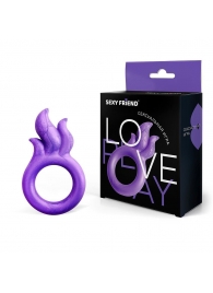Фиолетовое эрекционное кольцо с язычками пламени - Bior toys - в Ессентуках купить с доставкой