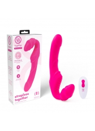 Розовый безремневой страпон на радиоуправлении Strapless Together - 22 см. - Together Toy - купить с доставкой в Ессентуках