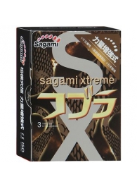 Суженные к основанию презервативы Sagami Xtreme COBRA - 3 шт. - Sagami - купить с доставкой в Ессентуках