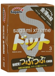 Презервативы Sagami Xtreme FEEL UP с точечной текстурой и линиями прилегания - 3 шт. - Sagami - купить с доставкой в Ессентуках