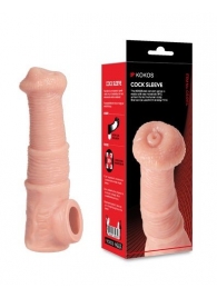 Телесная фантазийная насадка на член Cock Sleeve Size M - KOKOS - в Ессентуках купить с доставкой