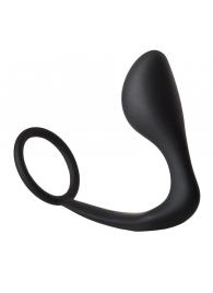 Черное эрекционное кольцо с анальной пробкой Anal Plug With Cockring - Dream Toys - в Ессентуках купить с доставкой