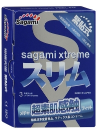 Розовые презервативы Sagami Xtreme FEEL FIT 3D - 3 шт. - Sagami - купить с доставкой в Ессентуках