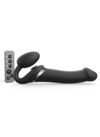 Черный безремневой страпон Multi Orgasm Size L с клиторальной стимуляцией - Strap-on-me - купить с доставкой в Ессентуках