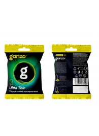 Ультратонкие презервативы Ganzo Ultra thin в мягкой упаковке - 3 шт. - Ganzo - купить с доставкой в Ессентуках