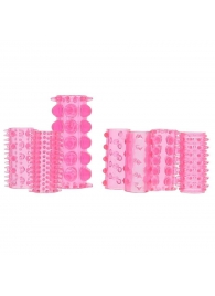 Набор из 7 розовых насадок на пенис ONE-A-DAY PENIS SLEEVES PINK - Seven Creations - в Ессентуках купить с доставкой