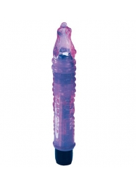 Фиолетовый гелевый вибратор в форме крокодильчика - 19 см. - Tonga